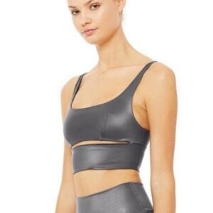 ALO Yoga Metallic Cut Out Sports Bra